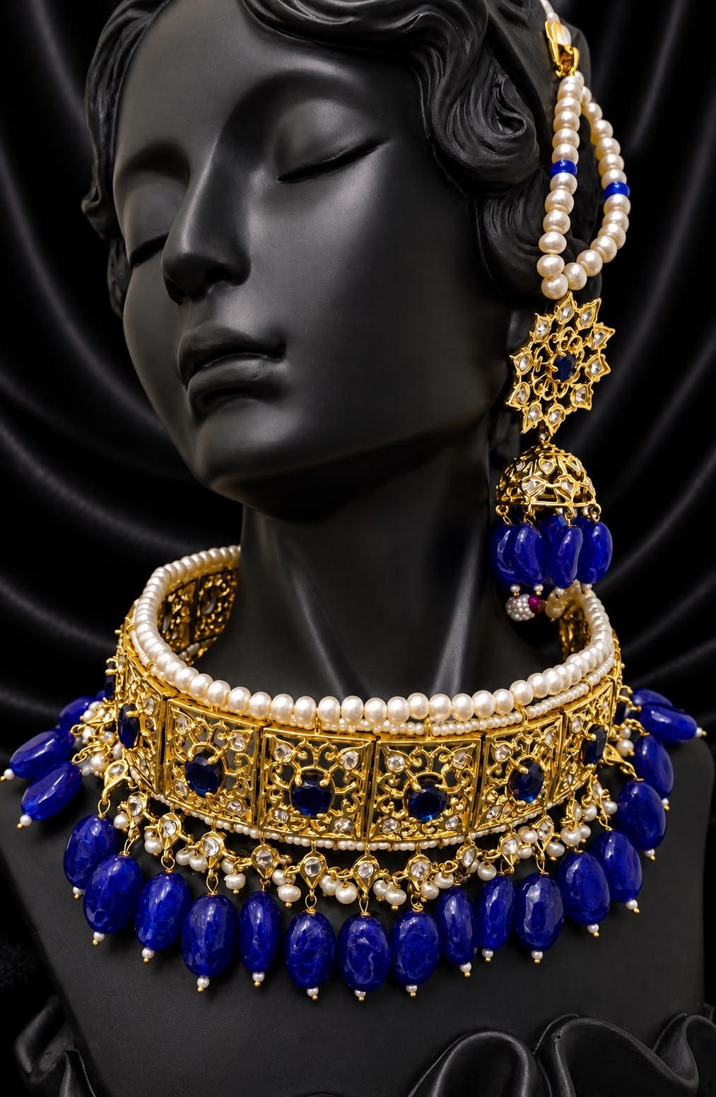 AQ-JDSP-004 — Jadavi kundan work with emerald drops