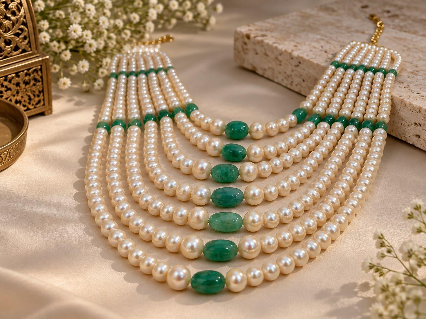 The Zeenat Al Qasr collection — pearl jewellery in its most elemental form, named for the palace